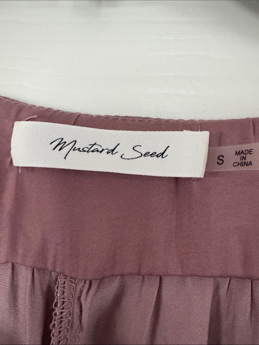Mustard Seed Dusty Rose Gathered Long-Sleeve Blouse small - Picture 2 of 4